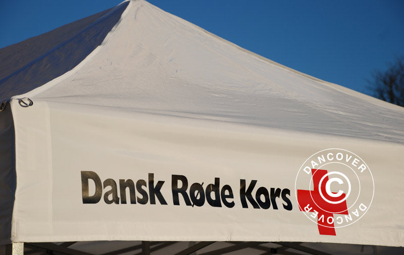 1 St. FleXtents tryck på takkappa 21x590cm, placerat till vänster