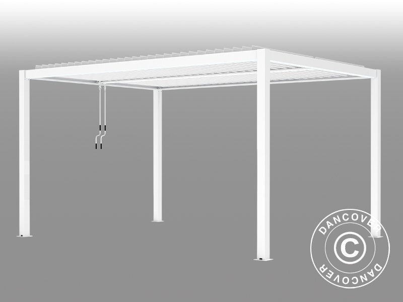 Bioklimatisk pergola Paviljong San Pablo Alu+, 3x4m, Vit