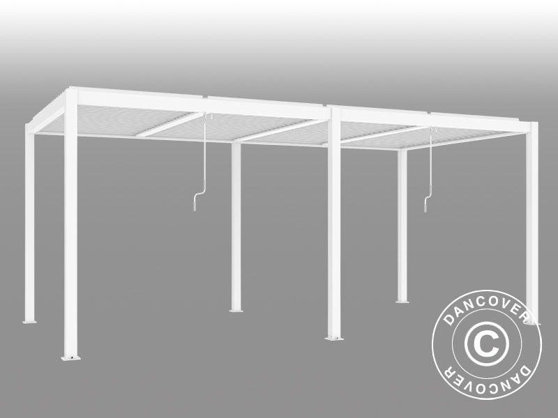 Bioklimatisk pergola Paviljong San Pablo Alu+, 3x5,8m, Vit