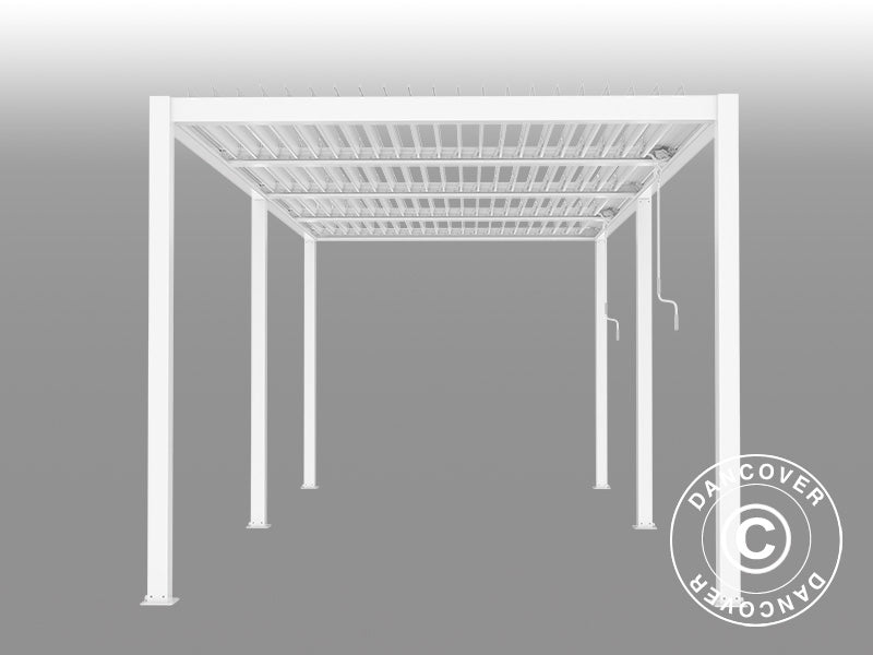 Bioklimatisk pergola Paviljong San Pablo Alu+, 3x5,8m, Vit