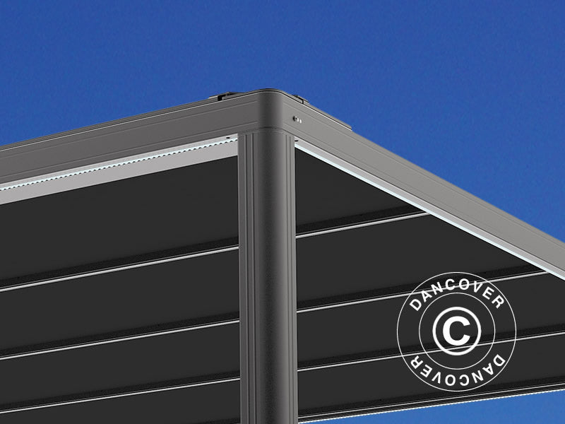 Pergola paviljong San Fernando, 4x4m, Svart/Mörkgrå