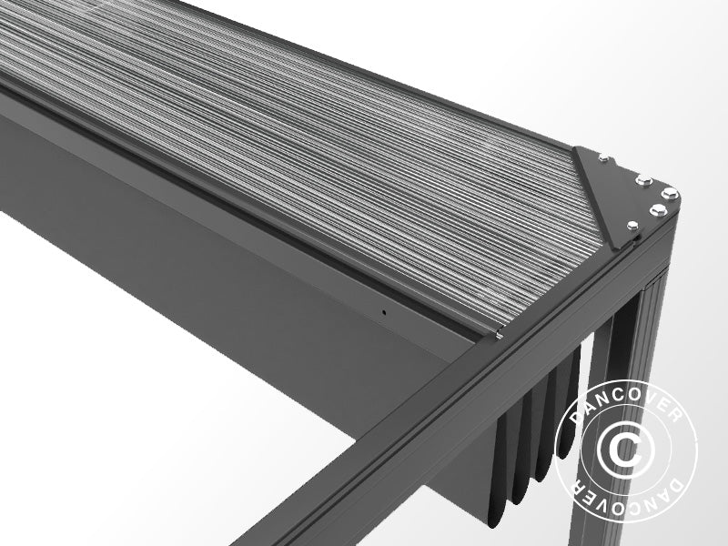Pergola paviljong San Fernando, 4x4m, Svart/Mörkgrå