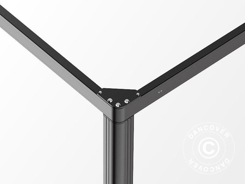 Pergola paviljong San Fernando, 4x4m, Svart/Mörkgrå