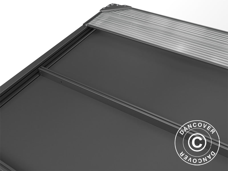 Pergola paviljong San Fernando, 4x4m, Svart/Mörkgrå