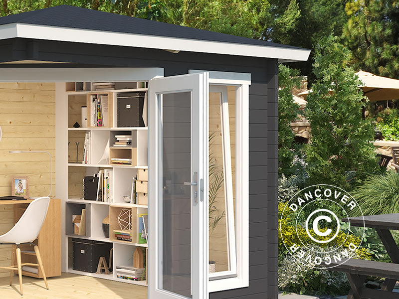 Paviljong i trä Brittany, 2,4x2,4x2,41m, 40mm, Mörkgrå