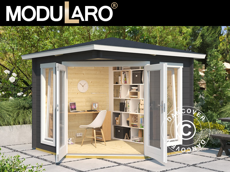 Paviljong i trä Brittany, 2,4x2,4x2,41m, 40mm, Mörkgrå