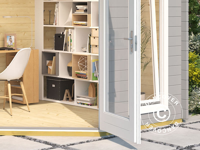 Paviljong i trä Brittany, 2,4x2,4x2,41m, 40mm, Ljusgrå