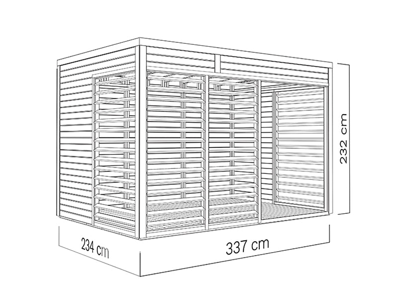 Paviljong i trä, Bertilo Garten Lounge 2, 3,37x2,34x2,32m