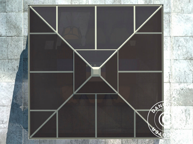 Trädgårdspaviljong polykarbonat Santa Ana, 4x4m, Mässing