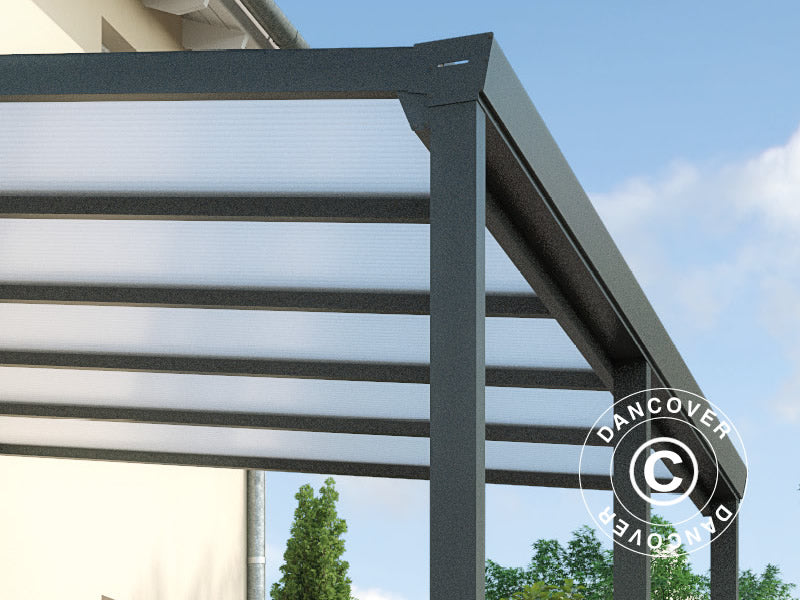 Altantak Easy med polykarbonattak, 3x6m, Antracit