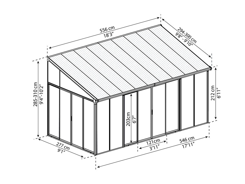 Uterum SanRemo, Palram/Canopia, 3x5,46m, Antracit