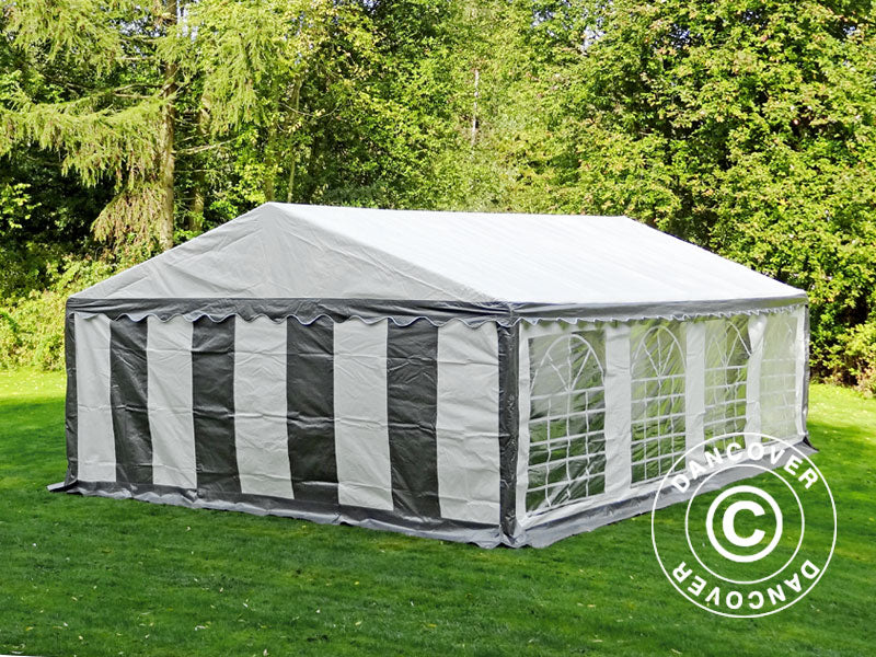 Partytält PLUS 5x8m PE 700, Grå/Vit