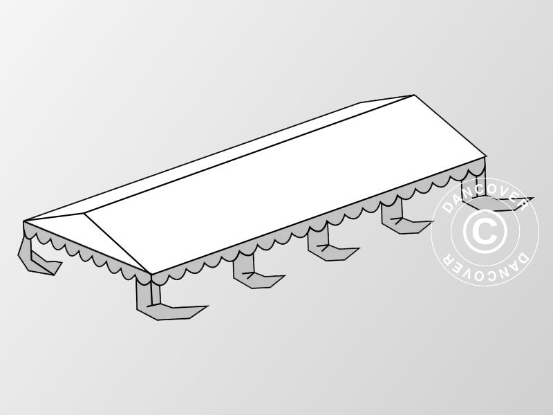 Takduk för Partytält Original 6x8m PVC, Vit/Grå