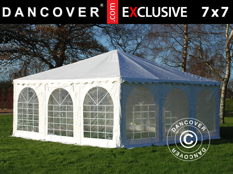 Pagoda tält Exclusive 7x7m PVC, Vit