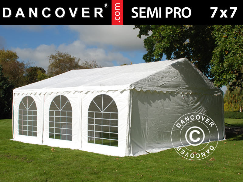 Partytält SEMI PRO Plus 7x7m PVC 900, Vit