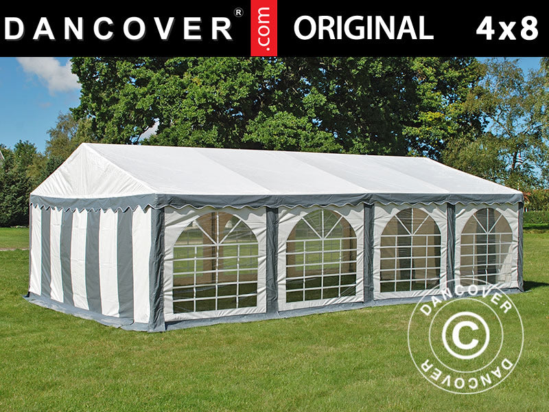 Partytält Original 4x8m PVC 900, Grå/Vit