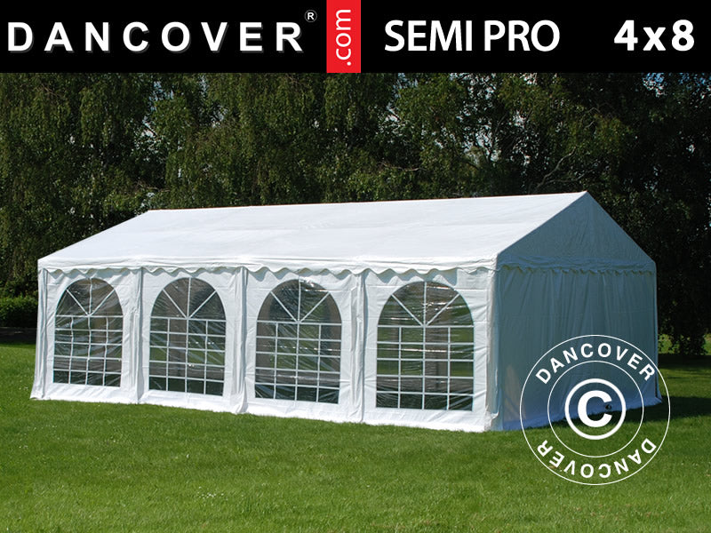 Partytält SEMI PRO Plus 4x8m PVC 900, Vit