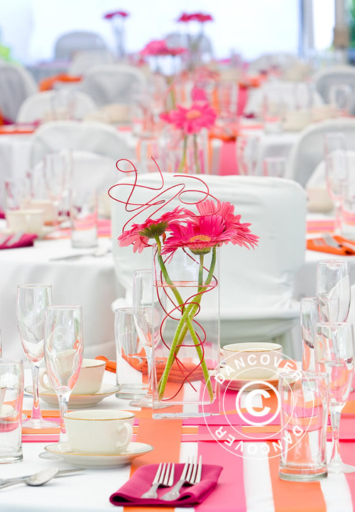 Partytält, SEMI PRO Plus CombiTents® 900 6x14m, 5-i-1, Vit