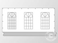 Sidovägg med fönster för partytält PLUS 6m, Vit/Grå