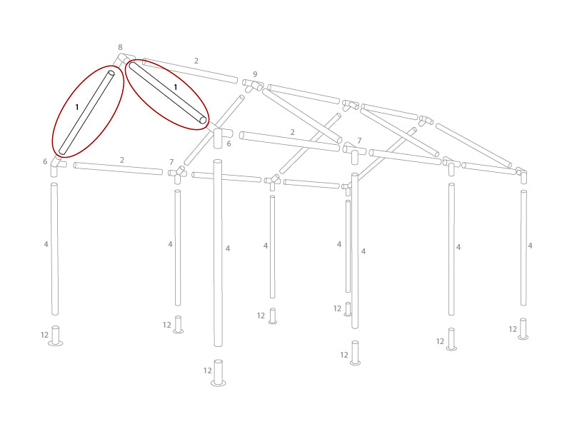 Tub för tak, Ø38mm, 1410mm