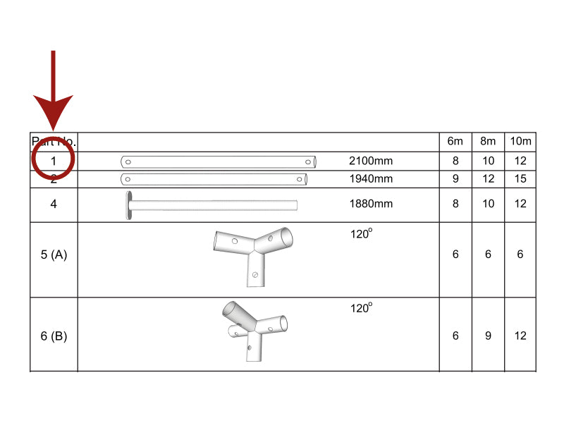 Tub för tak, Ø38mm, 2100mm
