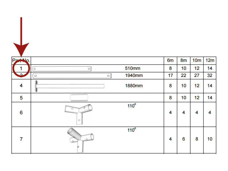 Tub för tak, Ø38mm, 510mm