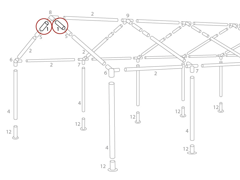 Tub för tak, Ø38mm, 510mm
