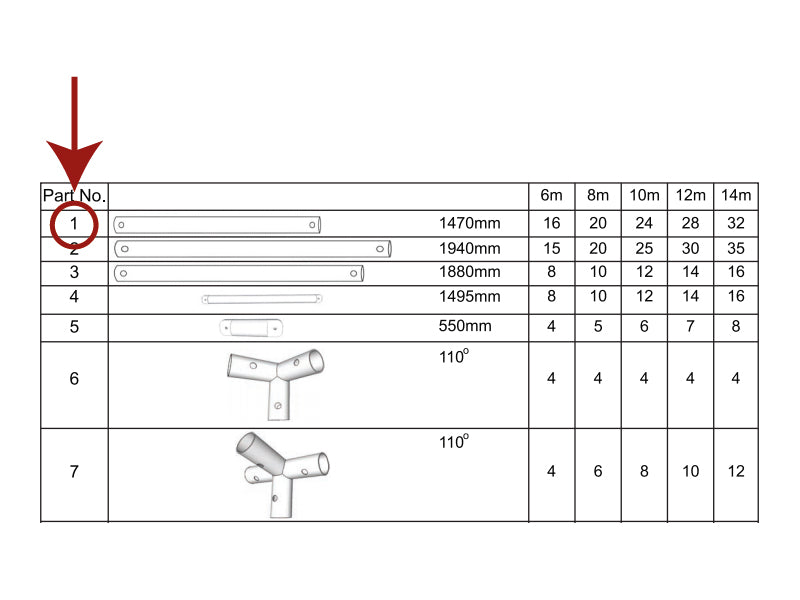Tub för tak, Ø38mm, 1470mm