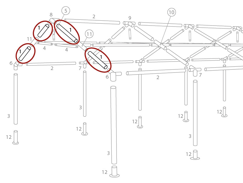 Tub för tak, Ø38mm, 1470mm