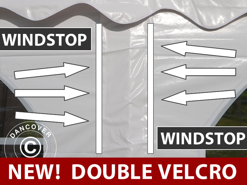 Sidovägg för partytält Exclusive, Vit