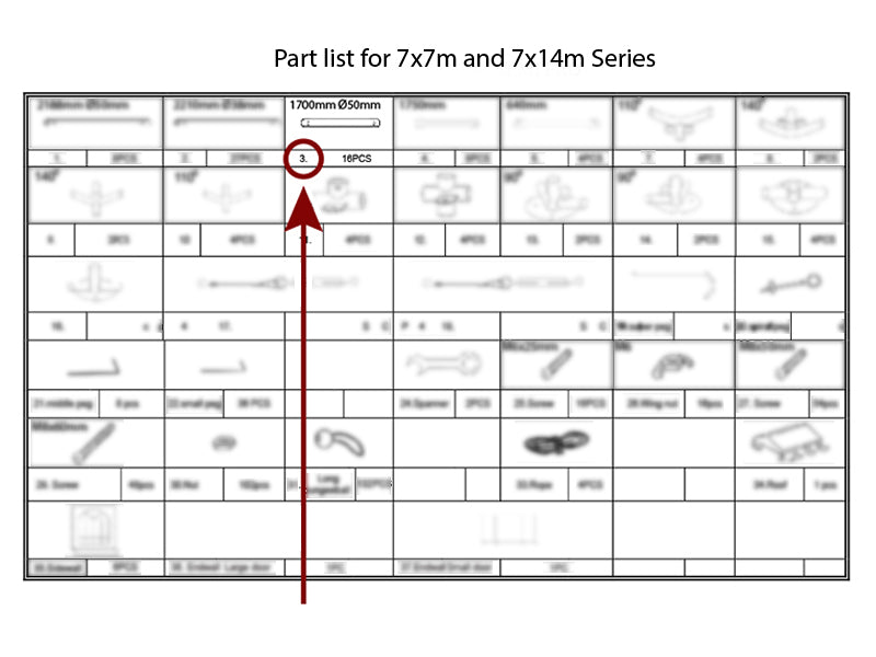 Tub för tak, Ø50mm, 1700mm