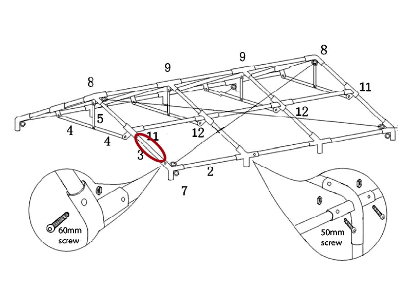 Tub för tak, Ø50mm, 1700mm