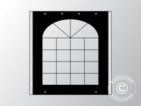 Sidovägg med fönster för Partytält UNICO, PVC/Polyester, 2m, Svart