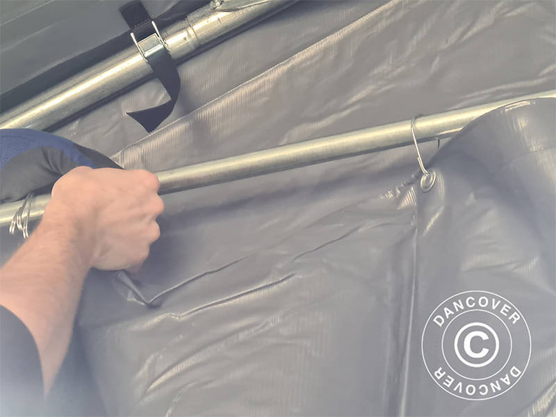 Garagetält PRO 3,77x7,3x3,18m PVC, Grå