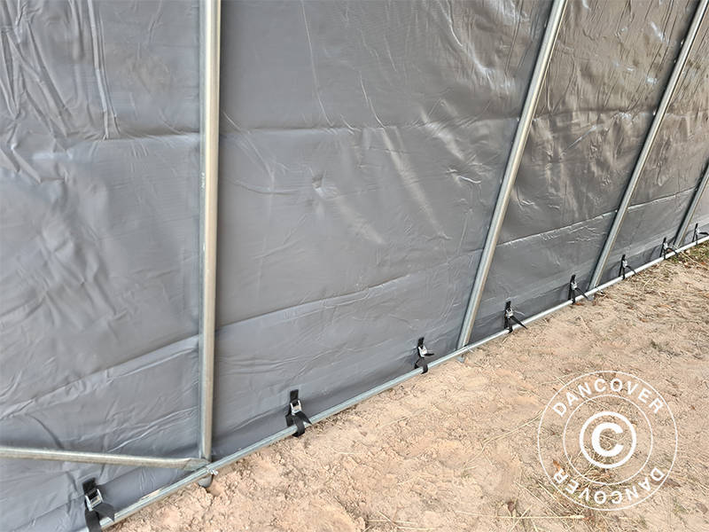 Garagetält PRO 3,77x7,3x3,18m PVC, Grå