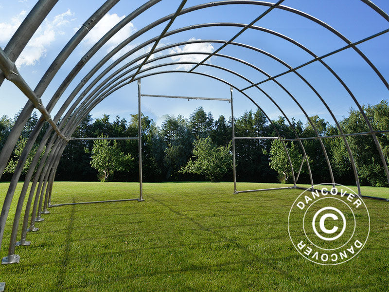 Rundbågehall 9,15x20x4,5m, PVC, Vit