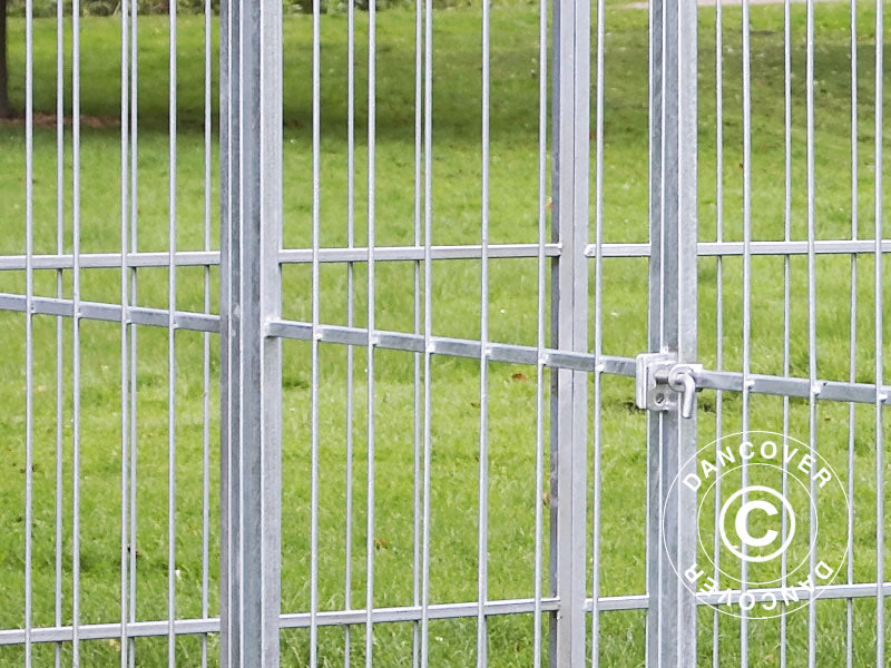 Hundgård, 2,4x1,2x1,8m, Stål, 2,88m²