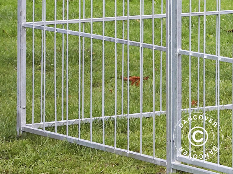 Hundgård, 2,4x1,2x1,8m, Stål, 2,88m²