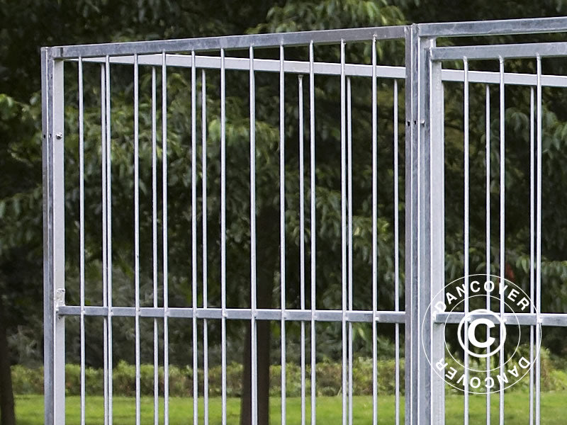 Hundgård, 2,4x1,2x1,8m, Stål, 2,88m²