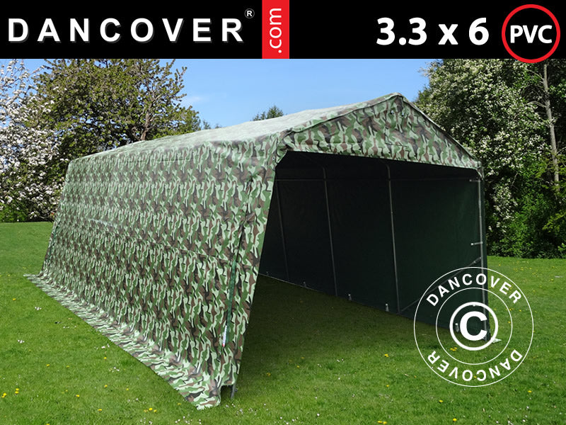 Garagetält PRO 3,3x6x2,4m PVC, Camouflage