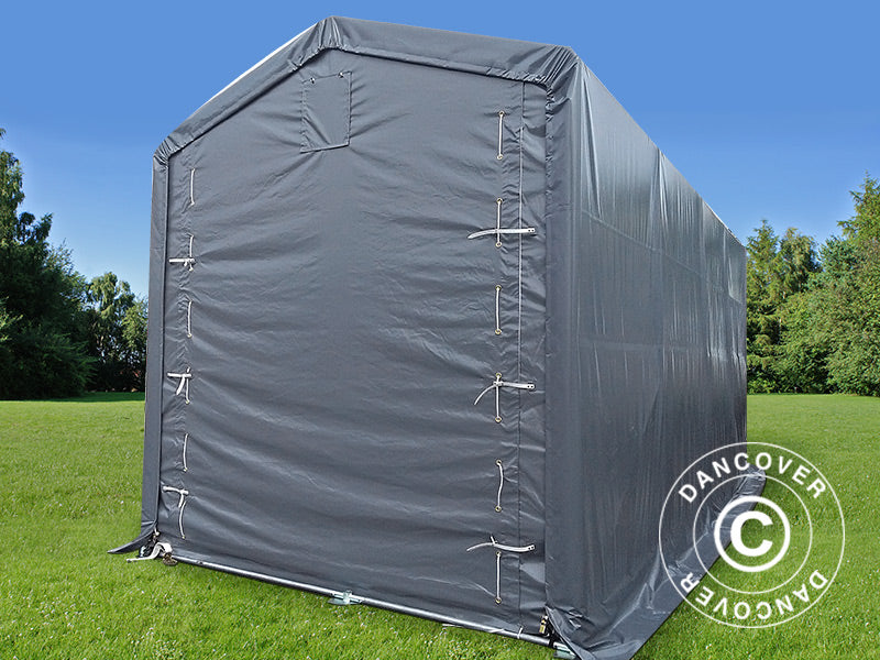 Lagertält PRO XL 3,5x8x3,3x3,94m, PVC, Grå