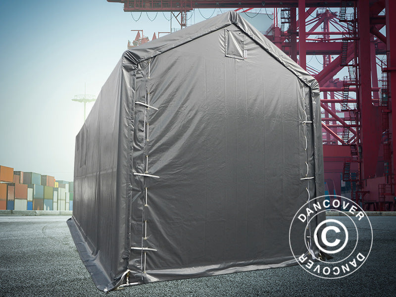 Lagertält PRO XL 3,5x8x3,3x3,94m, PVC, Grå