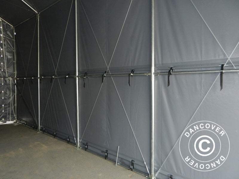 Lagertält PRO XL 3,5x8x3,3x3,94m, PVC, Grå