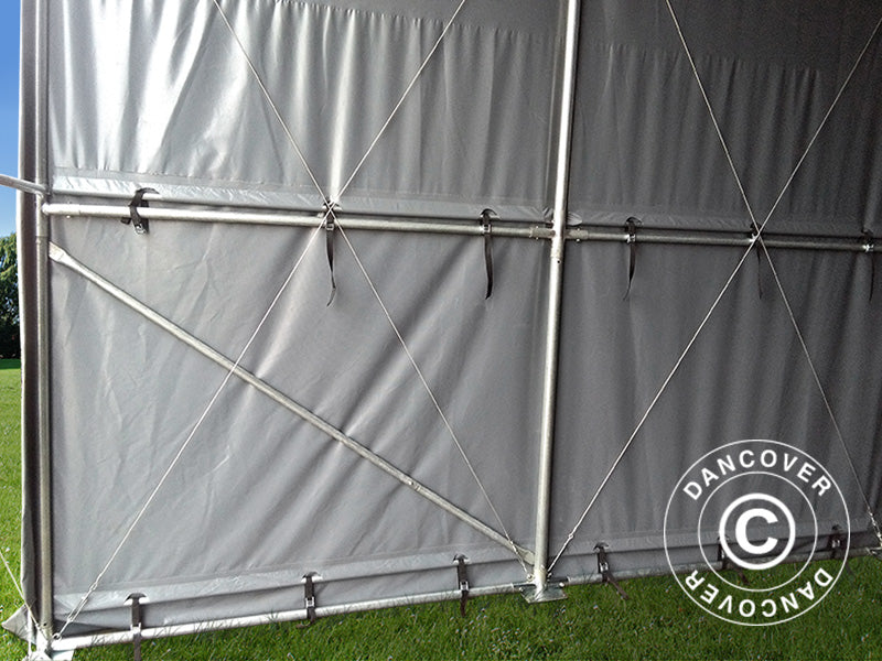 Lagertält PRO XL 3,5x8x3,3x3,94m, PVC, Grå