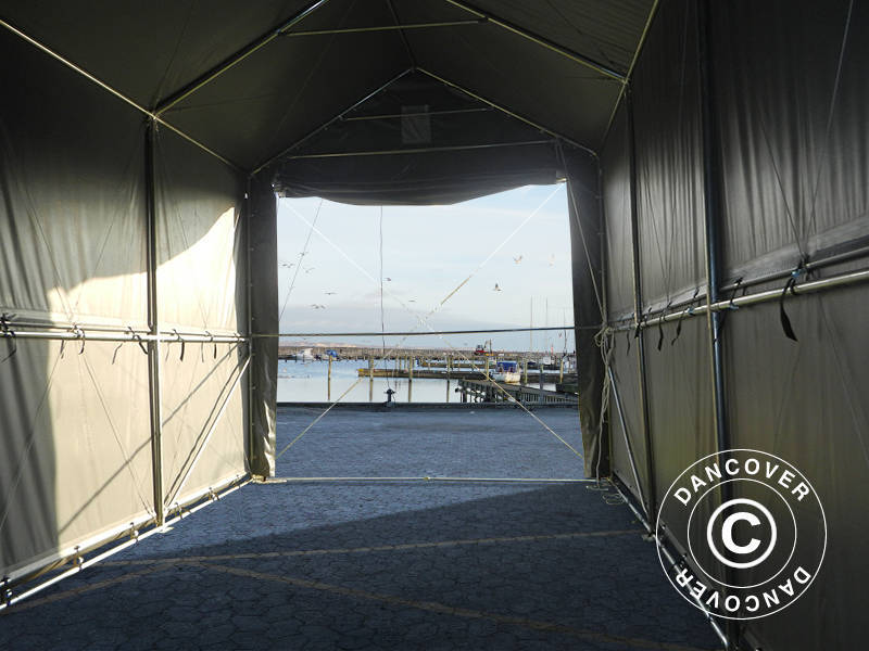 Lagertält PRO XL 4x10x3,5x4,59m, PVC, Grå