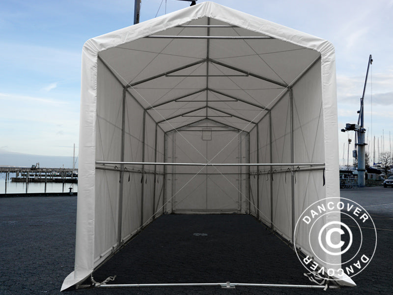 Lagertält PRO XL 3,5x8x3,3x3,94m, PVC, Vit