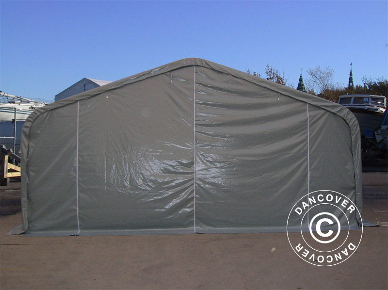 Lagertält PRO 6x18x3,7m PVC med takpanel, Grå