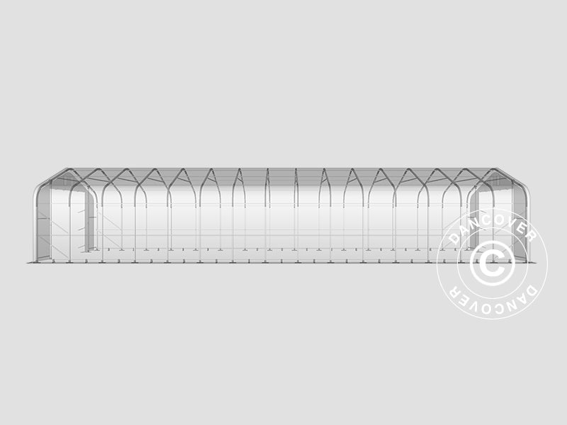 Lagertält PRO 6x18x3,7m PVC med takpanel, Grå