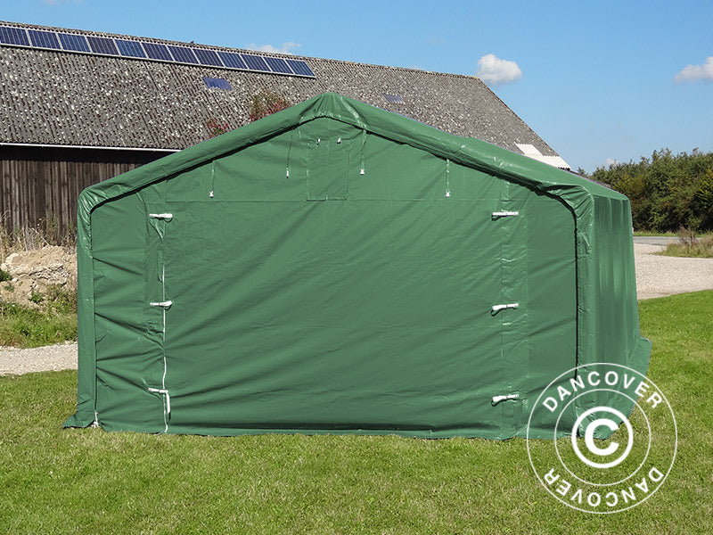 Lagertält PRO 5x8x2x3,39m, PVC, Grön