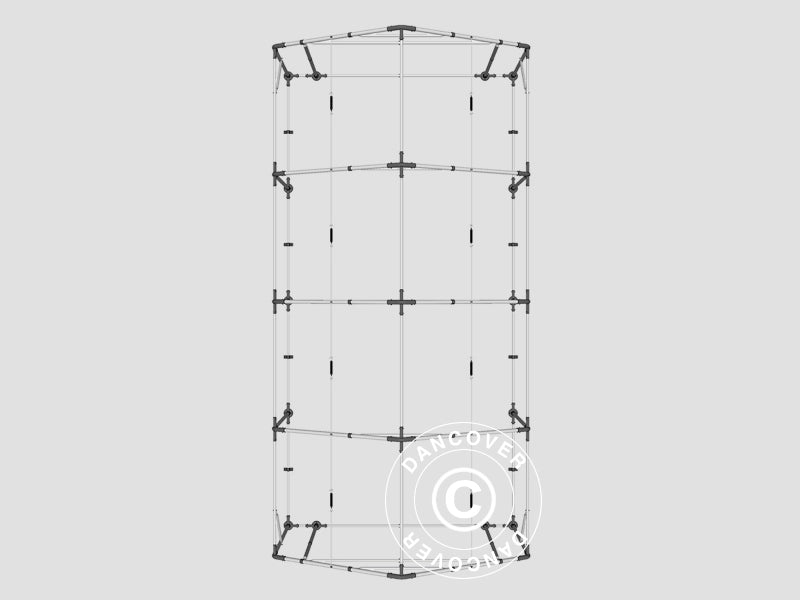 Lagertält PRO 5x8x2x3,39m, PE, Grå